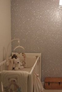 GET OUT!! HGTV says if you mix a gallon of glue with glitter, then paint with it the glue will dry clear... Bam!! Glitter wall!! I want to do this so badly!