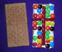 Great idea for Sunday School this week! Graham cracker, M&M's, licorice & frosting