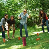 build a kubb or viking chess backyard game