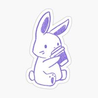 "Bunny Coffee (Purple)" Sticker for Sale by iiLita #StickerInspiration