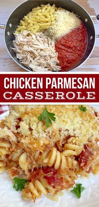 Chicken Parmesan Casserole With Pasta (Quick & Easy Dinner Recipe!)