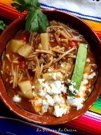 Sopa de Fideo con Carne y Papa(Beef and Pasta Soup)