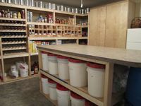 Walk in basement pantry. Oh my. DREAM SPACE