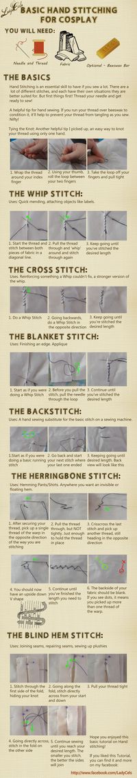 Hand stitching for Cosplay Tutorial by DragonLadyCels.deviantart.com on @deviantART