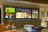 Multi-Screen Media Room - Rustic - Home Theater - Los Angeles - by iSYS Integrated Systems | Houzz