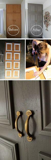 16 Easy DIY Door Projects for Amazing Home Decor on a Budget - how to make a #DI... 16 Easy DIY Door Projects for Amazing Home Decor on a Budget - how to make a #DIY closet door makeover #homedecor...