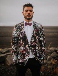 floral grooms suit