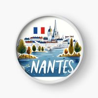 Get my art printed on awesome products. Support me at Redbubble #RBandME: https://www.redbubble.com/i/clock/Nantes-France-by-WanderlustCoCo/163964899.7PFC0?asc=u