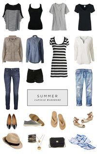 *favorite* Summer Capsule Wardrobe (straight from her board). Great article with links.