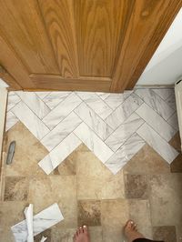 Marble look peel and stick tile