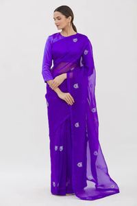 Silk Organza Embroidered Saree