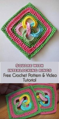 Square with Interlocking Rings [Free Crochet Pattern and Video Tutorial] | Your Crochet