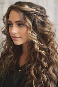 For those blessed with hair cascading curls paired with a fishtail braid offer an enchanting and sophisticated look. The beautiful curls gracefully flow down your back while the woven fishtail braid adds an extra touch of charm. Click here to check out more curled hairstyles that will make you want to curl your hair right now.