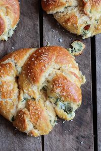 Spinach, Artichoke and Bacon Stuffed Soft Pretzels.