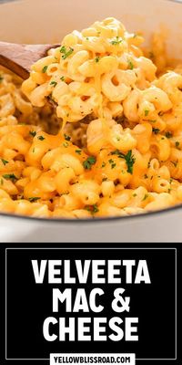 Stovetop Velveeta Mac and Cheese is comfort food bliss and checks the boxes for a weeknight dinner: one pot only, simple ingredients, and ready in only 20 minutes! This is perfect for any meal, try it out today!