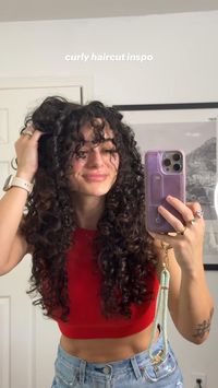 Long curly hair, natural curls, loose curls haircut ideas idea inspo inspiration look style 2024 hair trends curls with bangs long layers face framers brown hair color curly hairstyle hairstyles