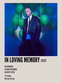 minimal aesthetic polaroid album poster for in loving memory by blackbear