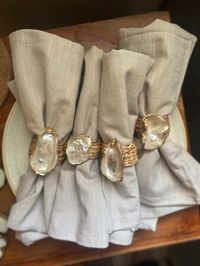 Oyster Shell Napkin Rings - Etsy