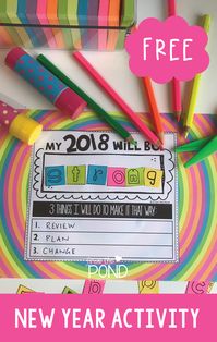 Free printable new year activity for the classroom - 2018