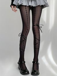 This price is for a pair of tights only, others are not included. Socks Details:Self-tie Straps / Semi-sheer Size Free Size Full Length 92