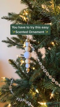 You have to try this easy DIY Scented Beaded Christmas Ornament! All you need is: 🌲Grow’s Pine Forest Spray, It smells like a real Christmas tree and it’s 100% plant based ✨Wooden Beads ✨String ✨Bag to soak beads 1. Take about 12 inches of string, create a single loop at the top 2. String the beads 3. Tie a simple knot at the bottom 4. Place it in a bag and spray with Grow, let it soak overnight for the strongest scent It’s so simple, but beautiful and smells amazing!