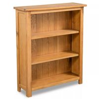 This high-quality wooden bookcase exudes a rustic charm that will make it a timeless addition to your study or living room. This elegant bookshelf is crafted from high-quality oak, which makes it durable and sturdy. robust wooden bookcase requires minimal maintenance, and beautiful texture of wood gives it a rustic charm. bookcase has 3 shelves, providing ample space for keeping your collections of books, magazines, and documents in a good order. With a simple yet timeless design, bookshelf can