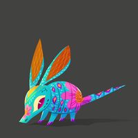 a little alebrije armadillo