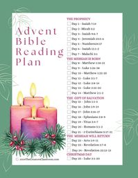 Prepare your heart for Christmas with our Advent Bible reading plan. Explore prophecies, the birth of Jesus, the gift of salvation, and the promise of His return through daily scriptures.