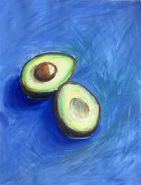 Original Art Acrylic/Oil Pastel Painting, measuring: 30W x 40H x 0.2D cm, by: Ksenia Lutsenko (Spain). Styles: Fine Art, Art Deco, Minimalism, Realism, Figurative. Subject: Still Life. Keywords: Pastel, Blue, Fruit Painting, Oil Pastel, Food Artwork, Acrylic, Avacado, Oil Painting, Still Life Painting, Oil Still Life, Mixed-media Painting. This Acrylic/Oil Pastel Painting is one of a kind and once sold will no longer be available to purchase. Buy art at Saatchi Art.