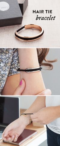 Carry a hair elastic on your wrist in a way that’s elegant AND keeps your wrist indent-free.