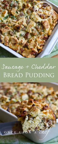 Savory Sausage and Cheddar Bread Pudding