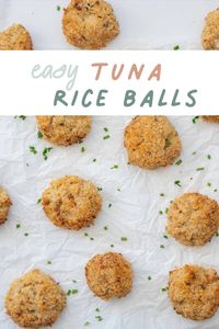 These baked tuna rice balls made with brown rice are an easy protein-packed recipe kids and adults love. Deliciously savoury, crispy & crunchy. Enjoy warm or cold, they are great in lunchboxes!