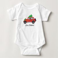 Miniature Pinscher Christmas Car Baby Bodysuit