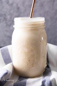 The Best Vanilla Vegan Protein Shake Recipe - Customizable! - Beaming Baker