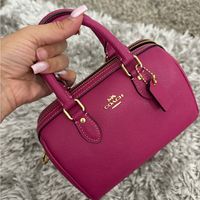 Gorgeous Mini Coach Speedy Bag In A Purplish Color With Gold Hardware And Stunning Happy Shopping