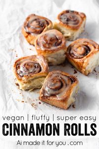 These vegan cinnamon rolls are super easy to make! So fluffy and topped with a cashew cream cheese icing, these vegan cinnamon buns are loved by everyone! #vegancinnamonrolls #cinnamonrolls #cinnamonbuns #veganrecipe #easyrecipe