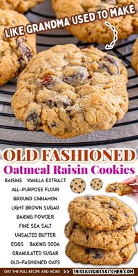 This is the BEST recipe for old fashioned oatmeal raisin cookies that come out soft and chewy every time. Loaded with oats, raisins, and warm spice, this is by far the best recipe out there! These cookies are made with simple ingredients that make a wonderfully chewy texture. They bake up perfectly golden brown and stay fresh for days!