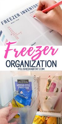 How to organize the freezer to make meal planning, prep, and cooking easier. See my favorite bins and get a free freezer inventory printable.