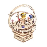 This DIY ROKR Starry Night Orrery mechanical music box AMK51 is a unique self-building music box 3d wooden puzzle toy. Best DIY gift for friends & kids. Fast delivery worldwide.