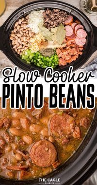 These slow cooker pinto beans are the ultimate comfort food! 🌱✨ Tender, flavorful beans cooked low and slow with savory spices, garlic, and onion until they’re perfectly soft and full of flavor. This easy pinto beans recipe is so simple—just toss everything into your slow cooker and let it do the work! The result? A hearty, satisfying dish that’s perfect on its own, as a side, or in tacos, burritos, or chili. Whether you’re meal prepping or making a big batch for family dinners, this recipe will quickly become a go-to. Healthy, filling, and packed with flavor!  #SlowCookerPintoBeans #EasyBeansRecipe #PintoBeans #HealthyBeans #SlowCookerRecipes #ComfortFood #MealPrep #VeganBeans #PlantBasedMeals #EasyDinner