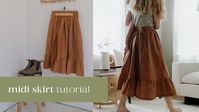 Midi Skirt Tutorial | Betty Dress Pattern Hack | How To Sew An Invisible Zipper + Button Tutorial - YouTube