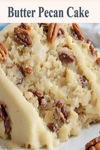 Indulge in the rich flavors of this homemade Butter Pecan Cake! Perfect for special occasions, this cake combines browned butter and finely chopped pecans for a moist, tender crumb, topped with a creamy frosting. Easy to make and absolutely delicious, this Butter Pecan Cake recipe is a must-try for any dessert lover. Pin now and bake later! #ButterPecanCake #BakingRecipes #DessertIdeas #CakeRecipes #HomemadeCakes