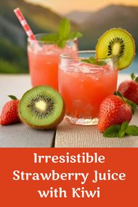 Quench your thirst with this refreshing Irresistible Strawberry Juice with Kiwi recipe! 🍓🥝 Bursting with flavor and packed with vitamins, it's the perfect way to stay hydrated and energized. Simply blend fresh strawberries and kiwi for a deliciously sweet and tangy treat. #strawberryjuice #kiwirecipe #refreshingdrink #healthyhydration #fruitjuice #homemadedrinks