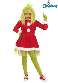 Now, your child can steal the show while channeling the infamous Grinch! Introducing the Kid's Grinch Costume Dress, a holiday ensemble that turns the tables on typical Yuletide cheer. This officially licensed gem from Dr. Seuss's "How the Grinch Stole Christmas" is a delightful mix of mischief and style, perfect for the young fashionista with a penchant for playful holiday pranks.