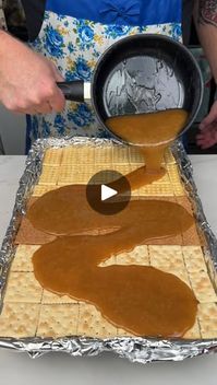 644K views · 15K reactions | Let's Make Christmas Crack | Let's Make Christmas Crack | By Drew Cooks | Let's make Christmas crack.
Shall we? Start adding a layer of saltines to a foil lined
baking sheet. Wait. Actually let's add a section of club
crackers and find out which one's better. Well while we're
doing a taste test let's add a section of graham crackers too.
Saltines, graham crackers, club crackers. Which one's best?
Let's find out. Grab a pot. Put it on your stove. Add a cup of
butter. A cup of brown sugar and then grab a tiny whisk from
your pocket and just melt this. Stir it and melt it. Once it's
melted Bring it to a boil. If you have a candy thermometer,
good for you. I didn't. I just guessed. Once it's ready, take
the whole thing, pour it on top of your cracker layer and
spre