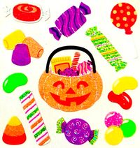 PUMPKIN JACK-O-LANTERN With Candy Glittery Sandylion Stickers - Etsy