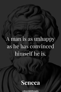 Seneca's quote, "A man is as unhappy as he has convinced himself he is," underscores the influence of our own perceptions on our happiness. It suggests that our mindset and beliefs play a crucial role in determining our emotional state. By recognizing this, we empower ourselves to cultivate a positive outlook and take control of our happiness. This wisdom encourages introspection and mindfulness, urging us to challenge negative self-talk and adopt a mindset that promotes well-being and contentment. Don't forget to save and follow for more!