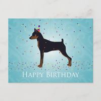 Miniature Pinscher Happy Birthday Design Postcard | Zazzle.com