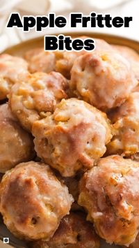 Baked, not fried, Apple Fritter Bites are loaded with apple flavor, and the apple glaze puts them over the top! So good; so shareable!  