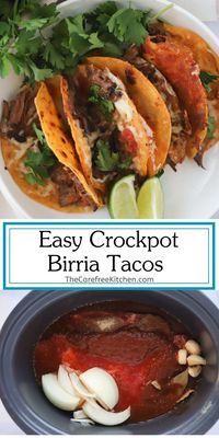 This Easy Birria Tacos recipe uses the slow cooker to make the most rich and savory beef birria. Corn tortillas are dipped into the flavorful chipotle braising broth then stuffed with tender shredded beef and cheese and pan fried. Serve these cheesy quesabirria tacos with fresh pico de gallo, cilantro, and a squeeze of lime. As an added bonus, you can use the braising liquid as a delicious dipping sauce. You’ll quickly realize why this Mexican favorite has taken the internet by storm.